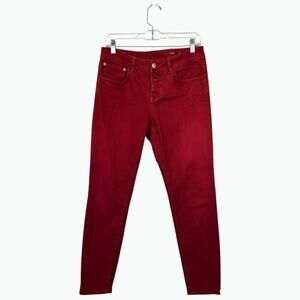 CLOSED Denim Baker Jeans Cherry Red Skinny Women's Size 30